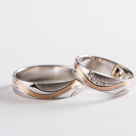 Snubní prsteny č. 3 z bílého zlata